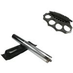 Set baston telescopic din otel, argintiu, 64 cm + box negru model 2017 fotografia produsului
