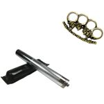 Set baston telescopic din otel, argintiu, 64 cm  + box cranii fotografia produsului