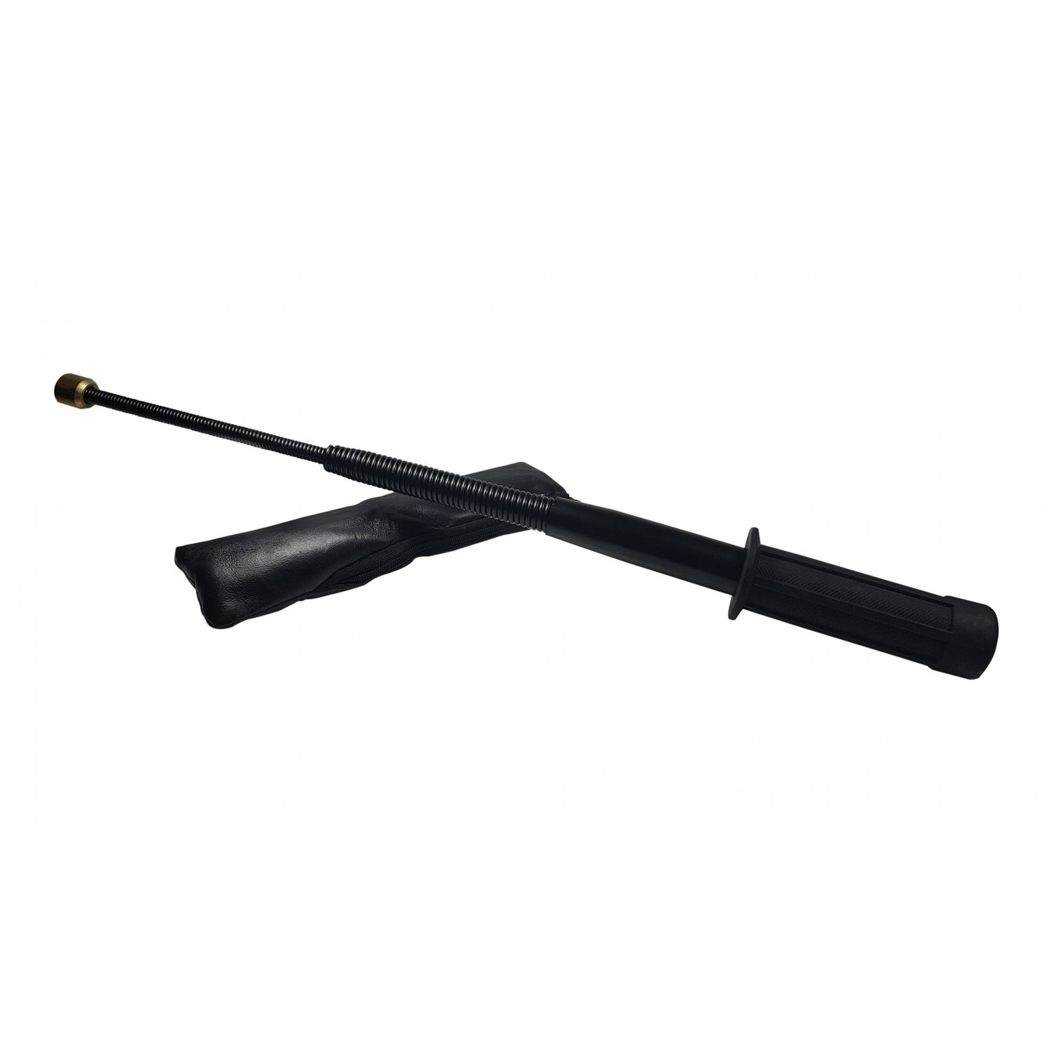 Set baston telescopic flexibil negru maner tip tonfa 47 cm + pumnal craniu fotografia produsului View 2 L
