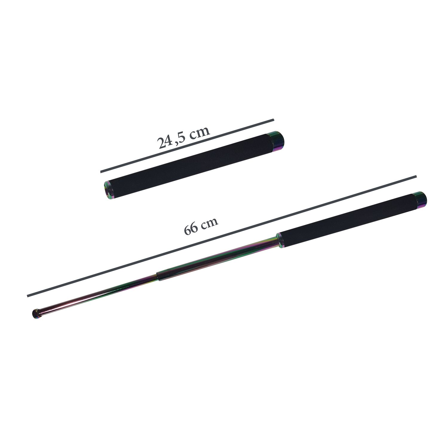 Baston telescopic 65 cm, rainbow, cadou spray NATO 60 ml fotografia produsului View 5 L