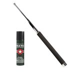 Baston telescopic 65 cm, argintiu, cadou spray NATO 60 ml fotografia produsului