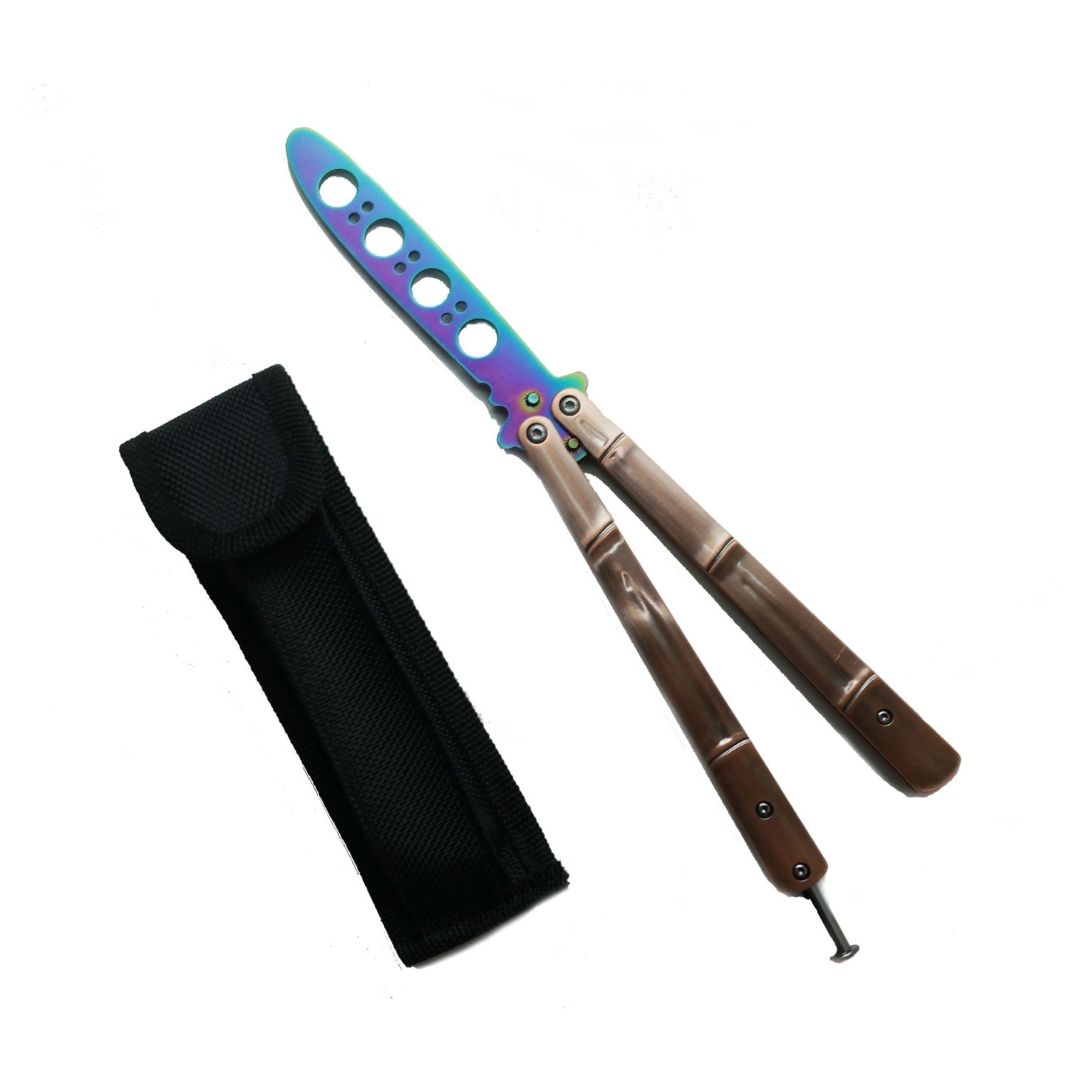 Cutit - Briceag fluture - Balisong - Butterfly, rainbow, pentru antrenament fotografia produsului