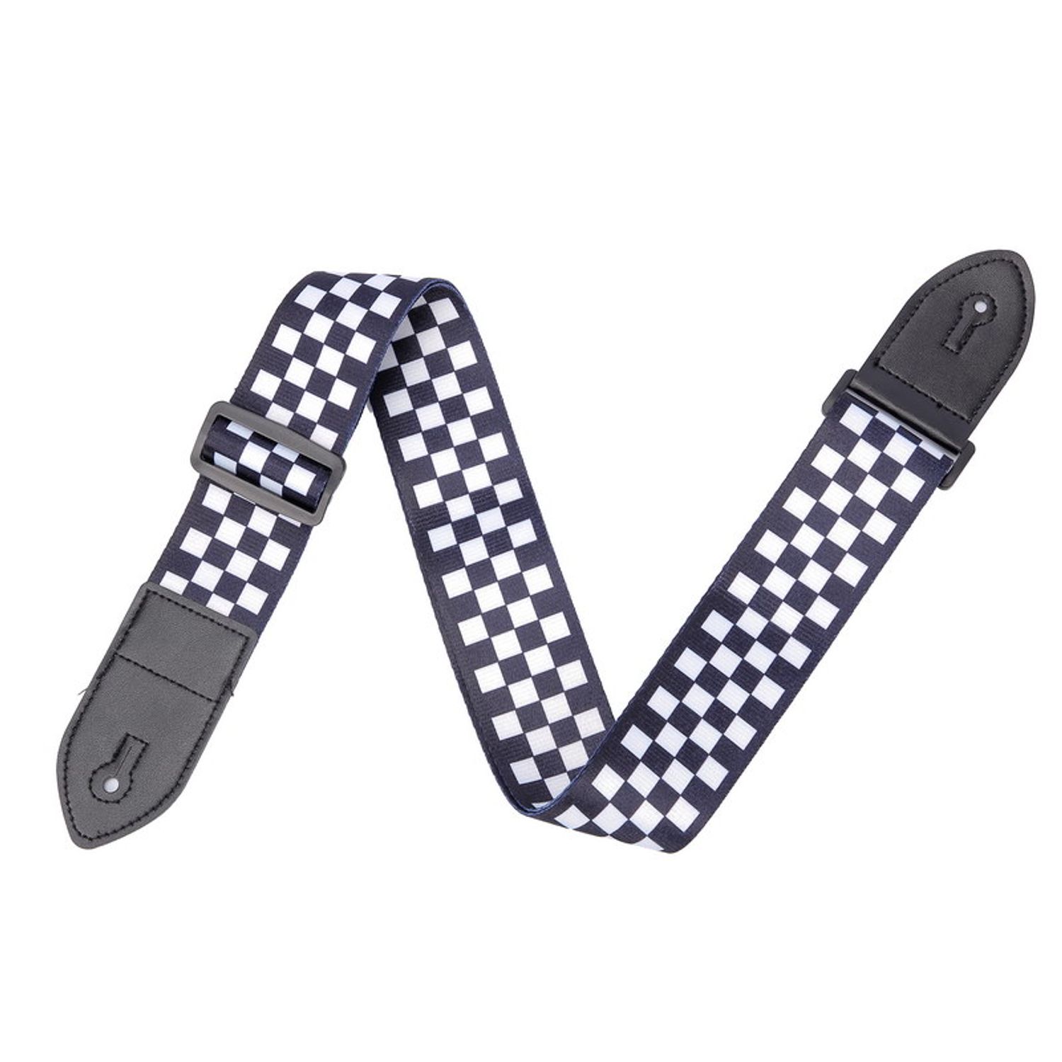 Curea pentru chitara IdeallStore&reg;, Check Sound, nylon, 155 cm, negru fotografia produsului