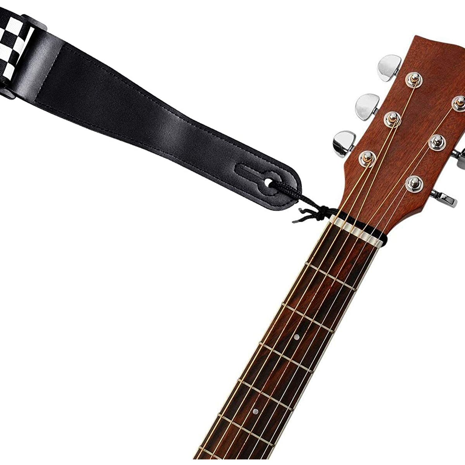 Curea pentru chitara IdeallStore&reg;, Check Sound, nylon, 155 cm, negru fotografia produsului View 6 L