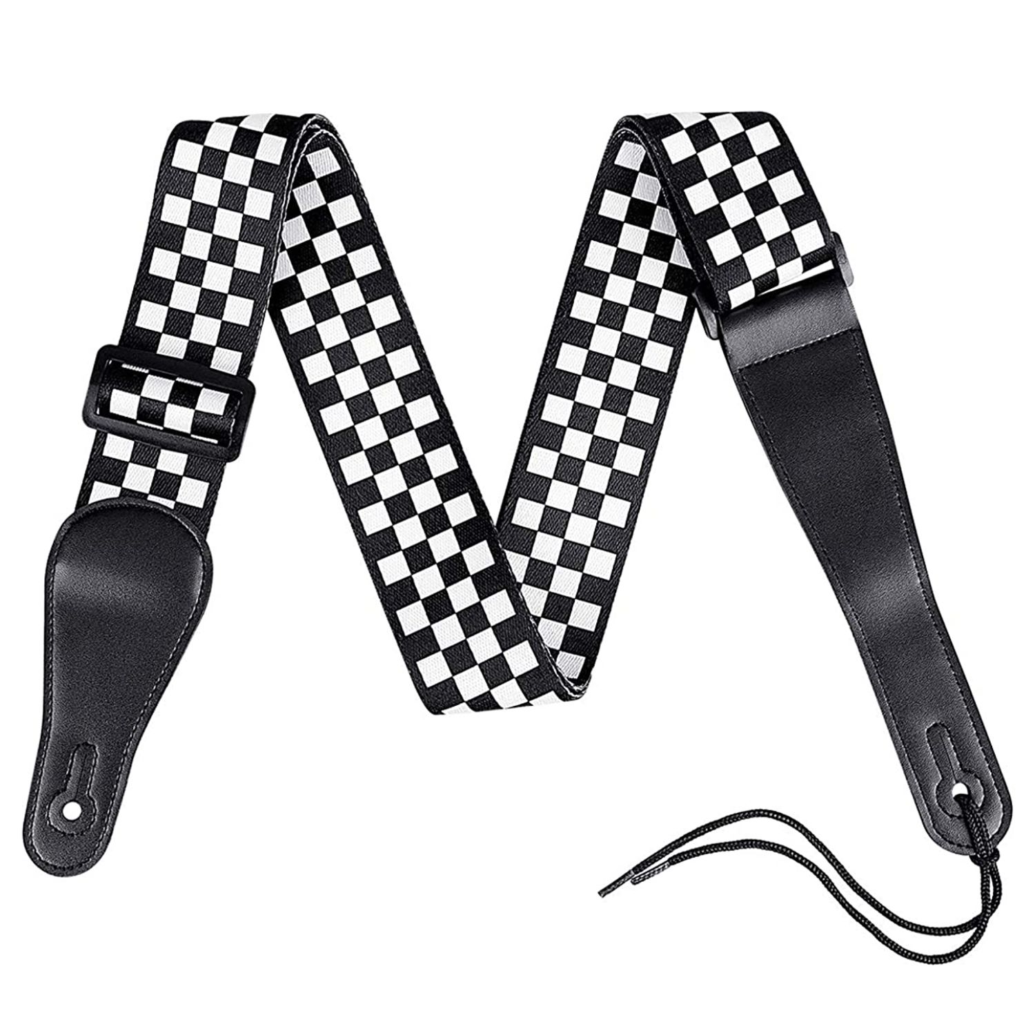 Curea pentru chitara IdeallStore&reg;, Check Sound, nylon, 155 cm, negru fotografia produsului View 3 L