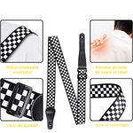 Curea pentru chitara IdeallStore&reg;, Check Sound, nylon, 155 cm, negru fotografia produsului View 7 S