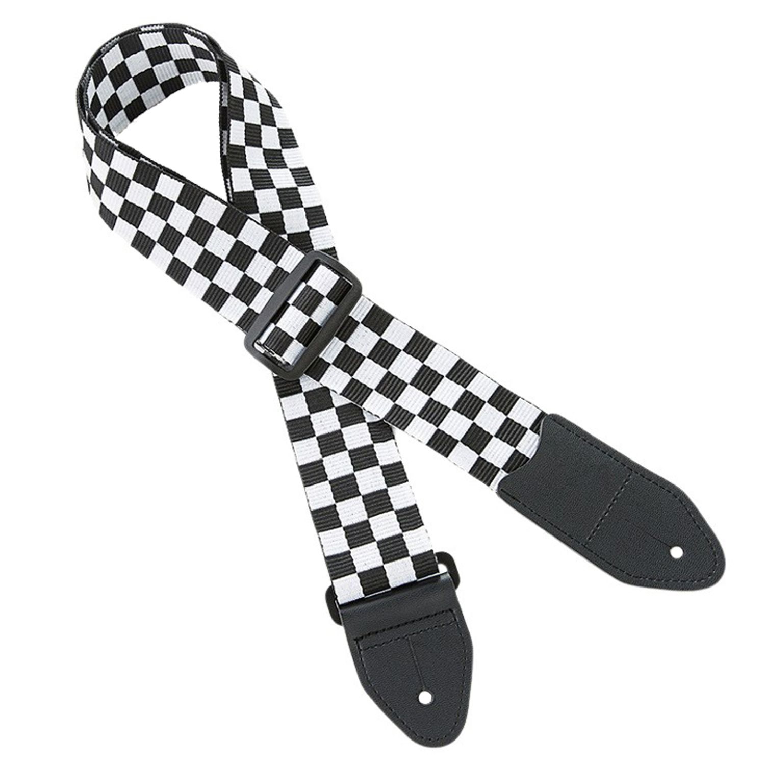 Curea pentru chitara IdeallStore&reg;, Check Sound, nylon, 155 cm, negru fotografia produsului View 2 L