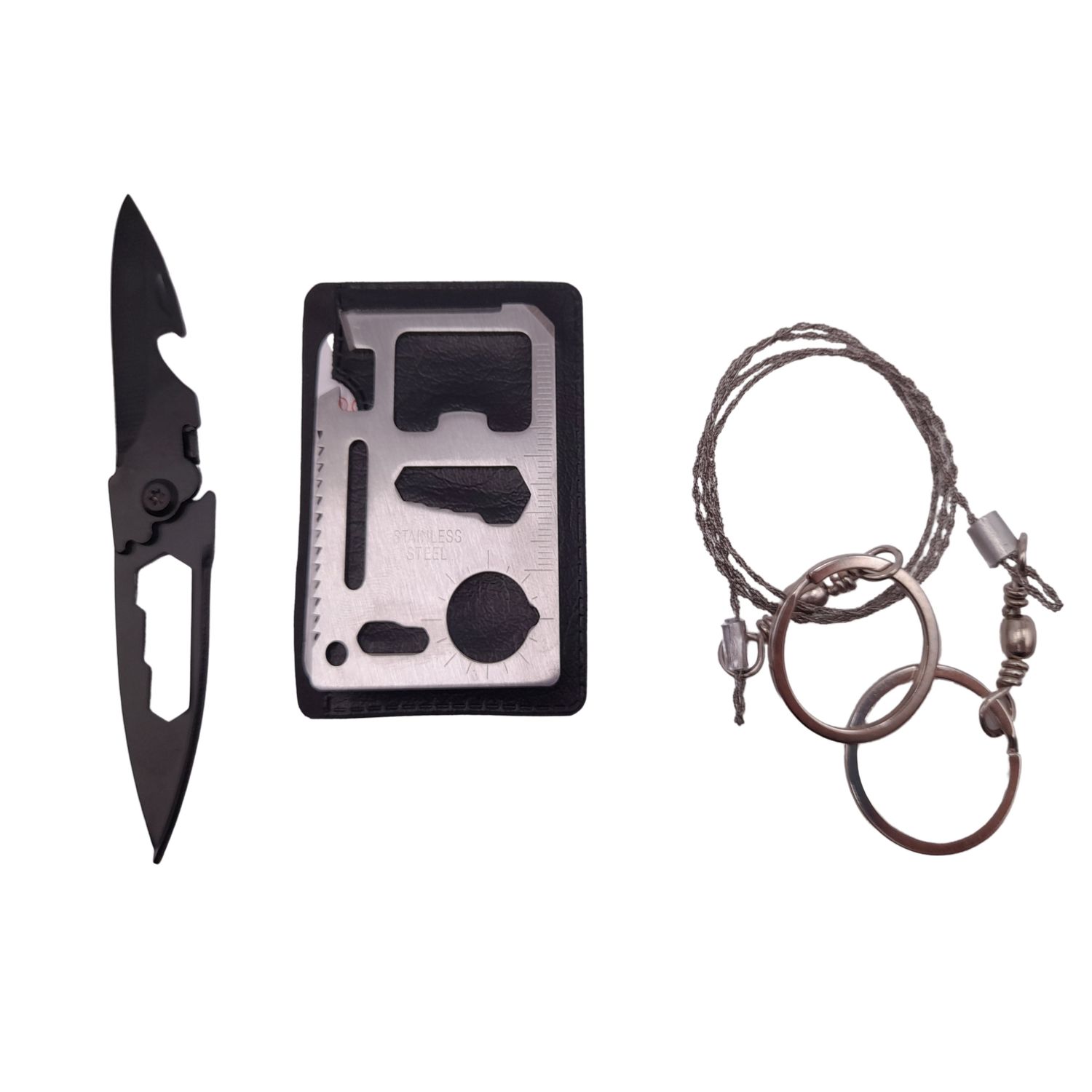Kit supravietuire IdeallStore&reg;, Self Help, 13 elemente multifunctionale, negru fotografia produsului View 4 L