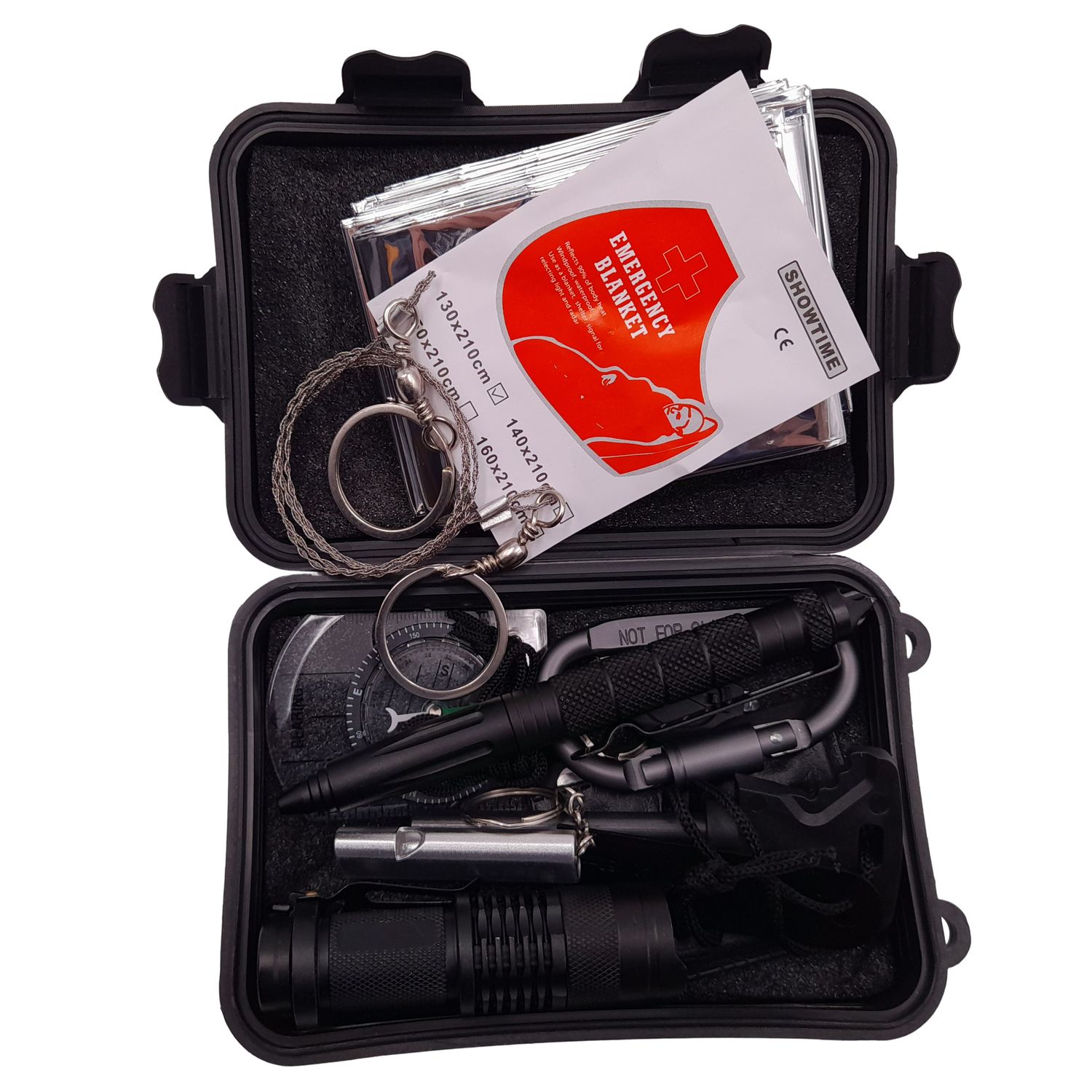 Kit supravietuire IdeallStore&reg;, Self Help, 13 elemente multifunctionale, negru fotografia produsului View 3 L