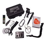 Kit supravietuire IdeallStore&reg;, True Saviour, 13 elemente multifunctionale, negru fotografia produsului