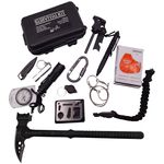 Kit supravietuire IdeallStore&reg;, Camper Helper, 13 elemente multifunctionale, negru fotografia produsului