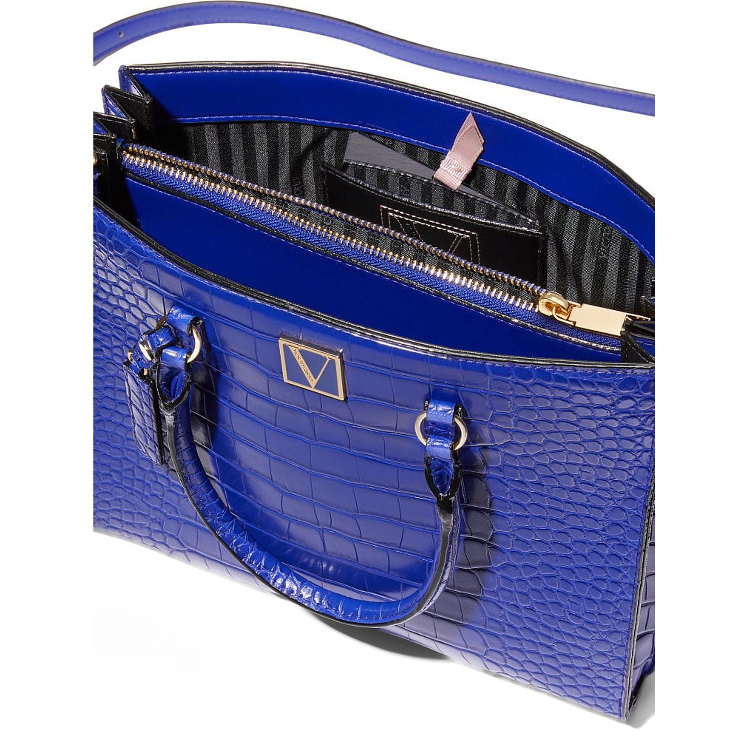 Geanta, The Victoria Structured Satchel, Sapphire Croc fotografia produsului View 3 L