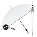 Umbrela ploaie automata alba cu banda reflectorizanta fotografia produsului