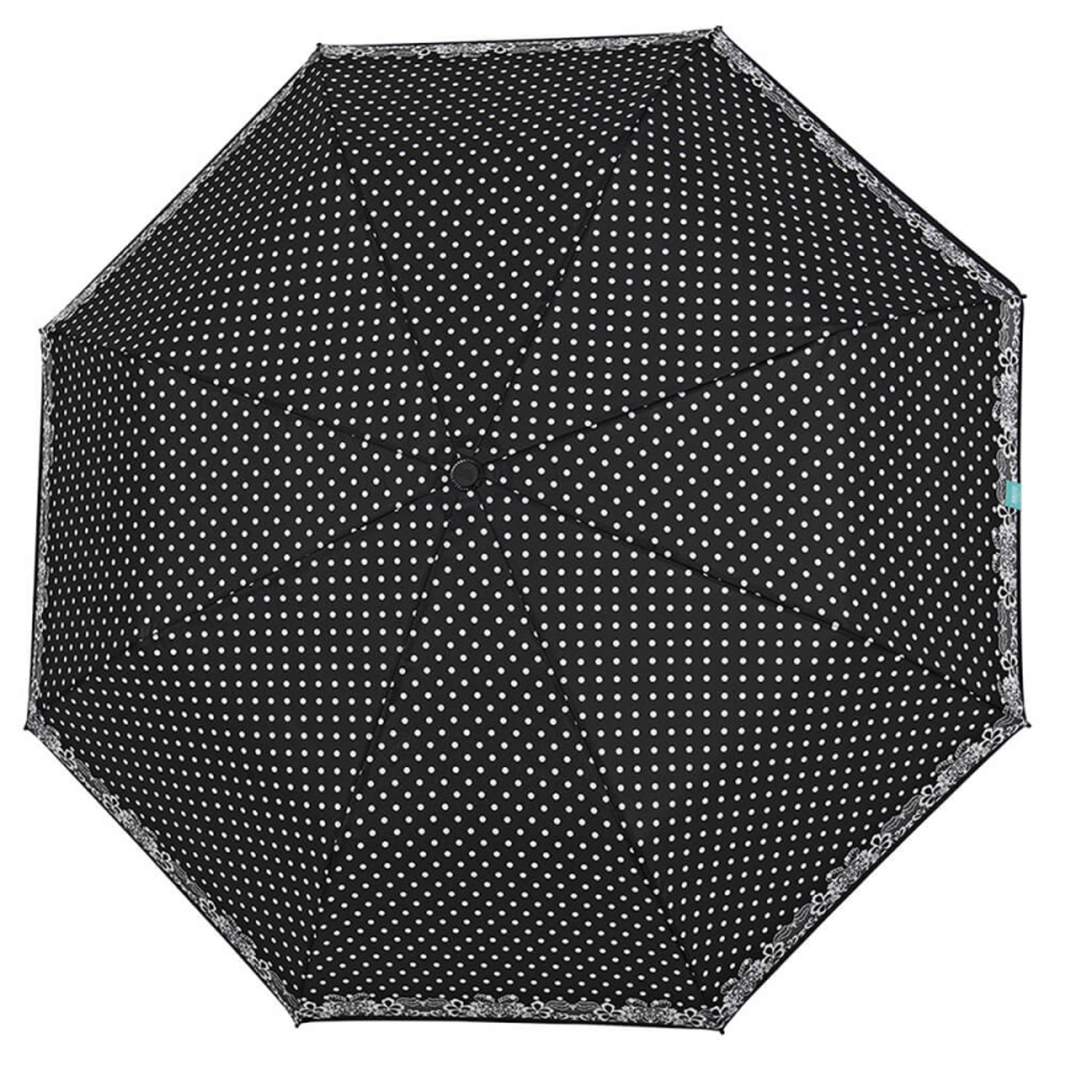 Mini Umbrela ploaie automata neagra cu buline fotografia produsului View 3 L