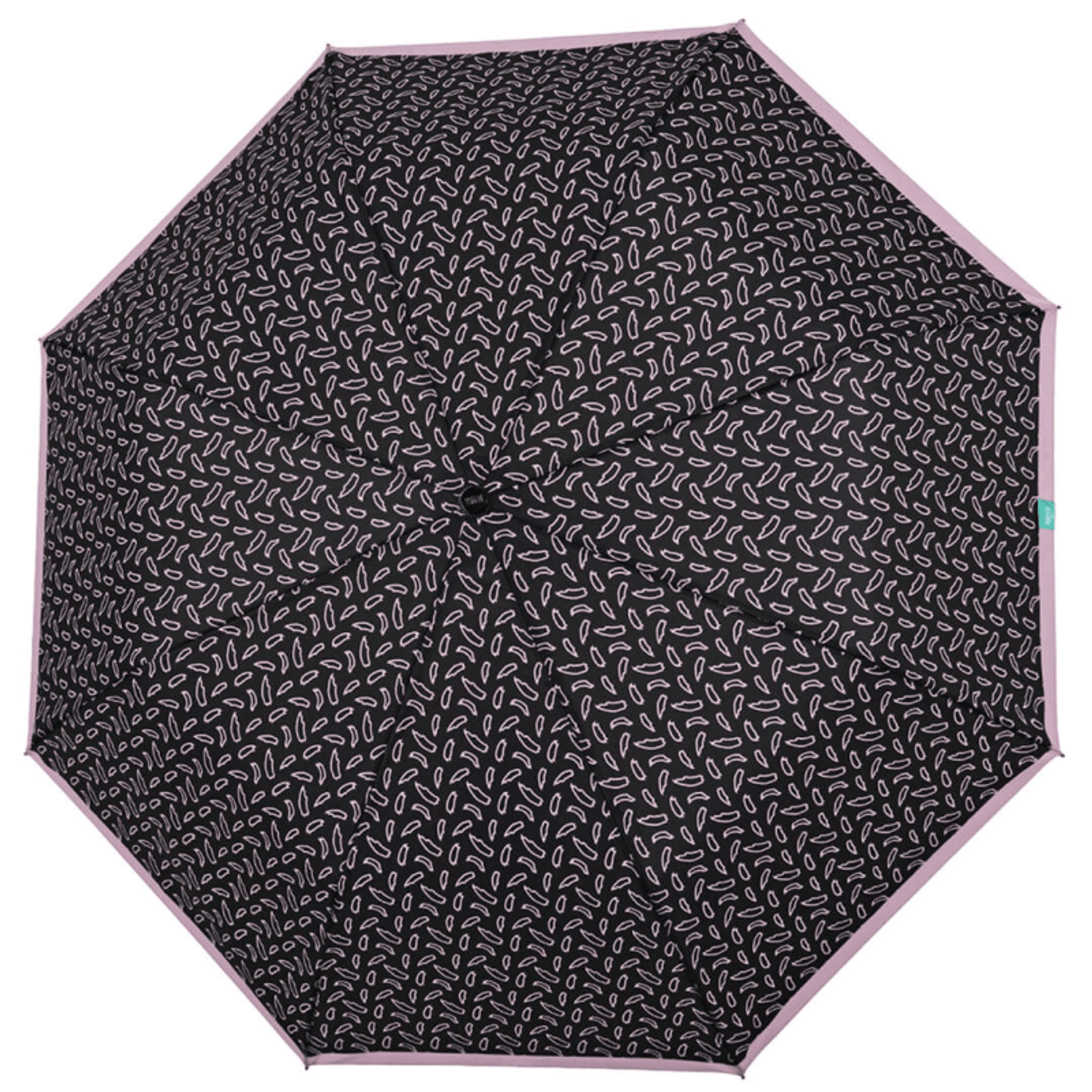 Mini umbrela ploaie pliabila negru cu roz fotografia produsului View 3 L