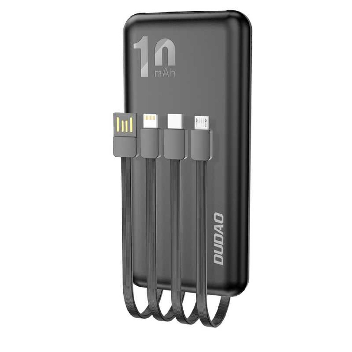 Baterie Externa Dudao K6Pro Universal 10000mAh cu Cablu USB USB-C Lightning Negru fotografia produsului