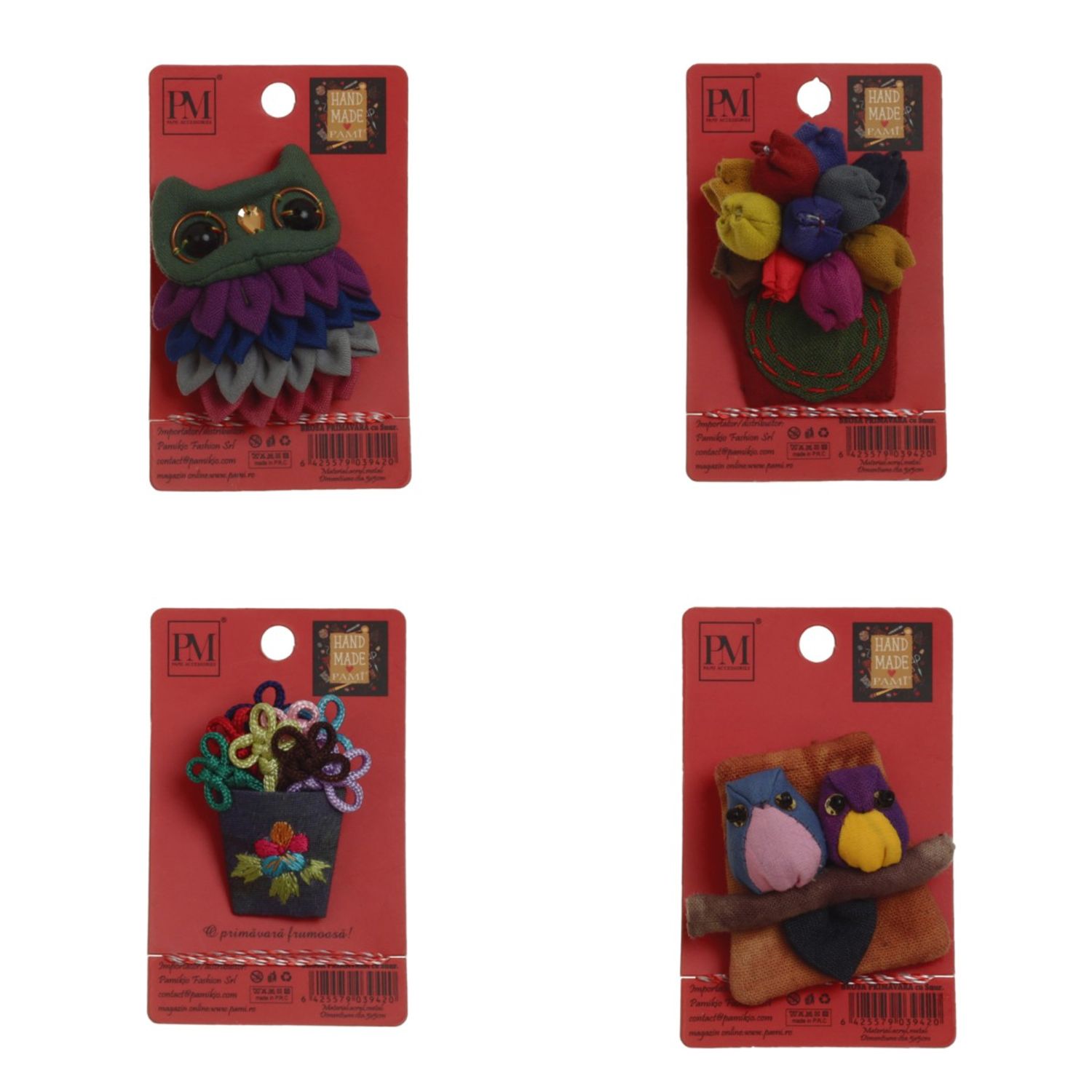 Set 4 martisoare brose handmade, PAMI, MVU-35 fotografia produsului
