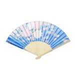 Evantai tip bambus cu model floral  PAMI, EV-1221-21 Albastru fotografia produsului