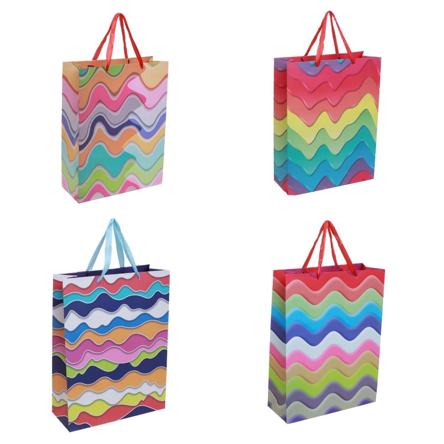 Set 4 pungi cadou PAMI, PC-621-98L, 30x40x12 cm, Multicolor fotografia produsului