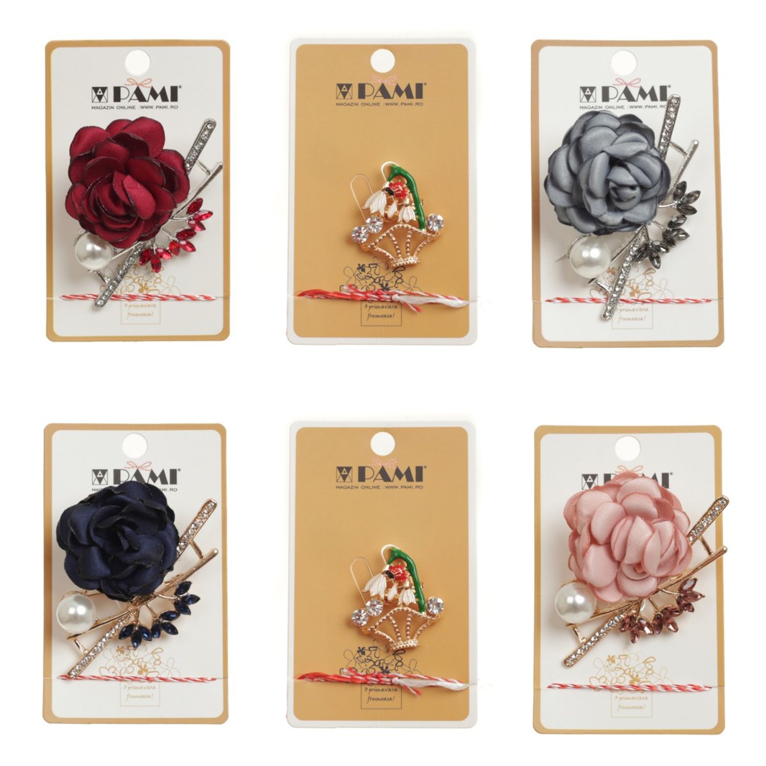 Set 6 brose martisor, PAMI, B43-T11 fotografia produsului