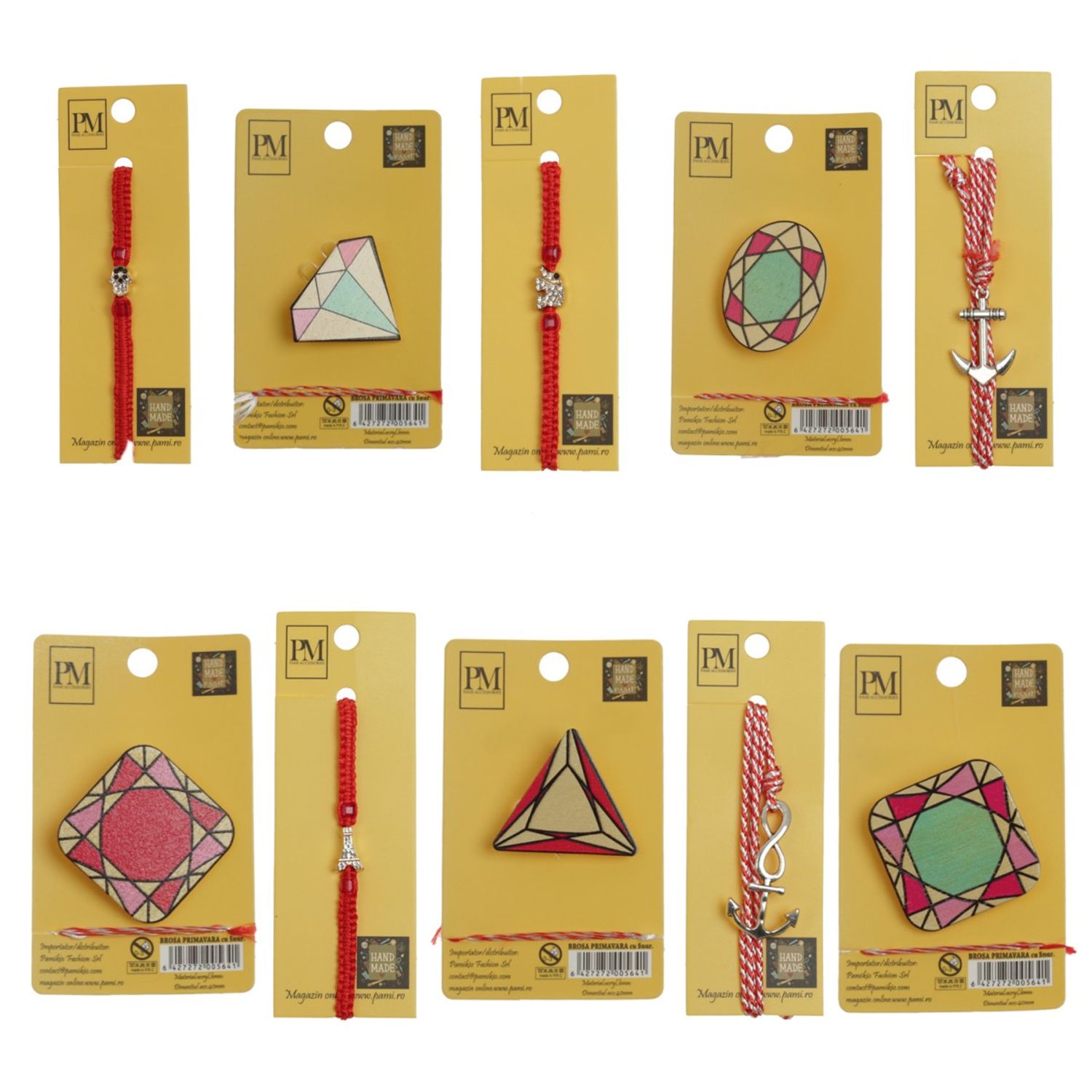 Set martisoare, 5 bratari si 5 brose,  PAMI, BR-BRA-1 fotografia produsului