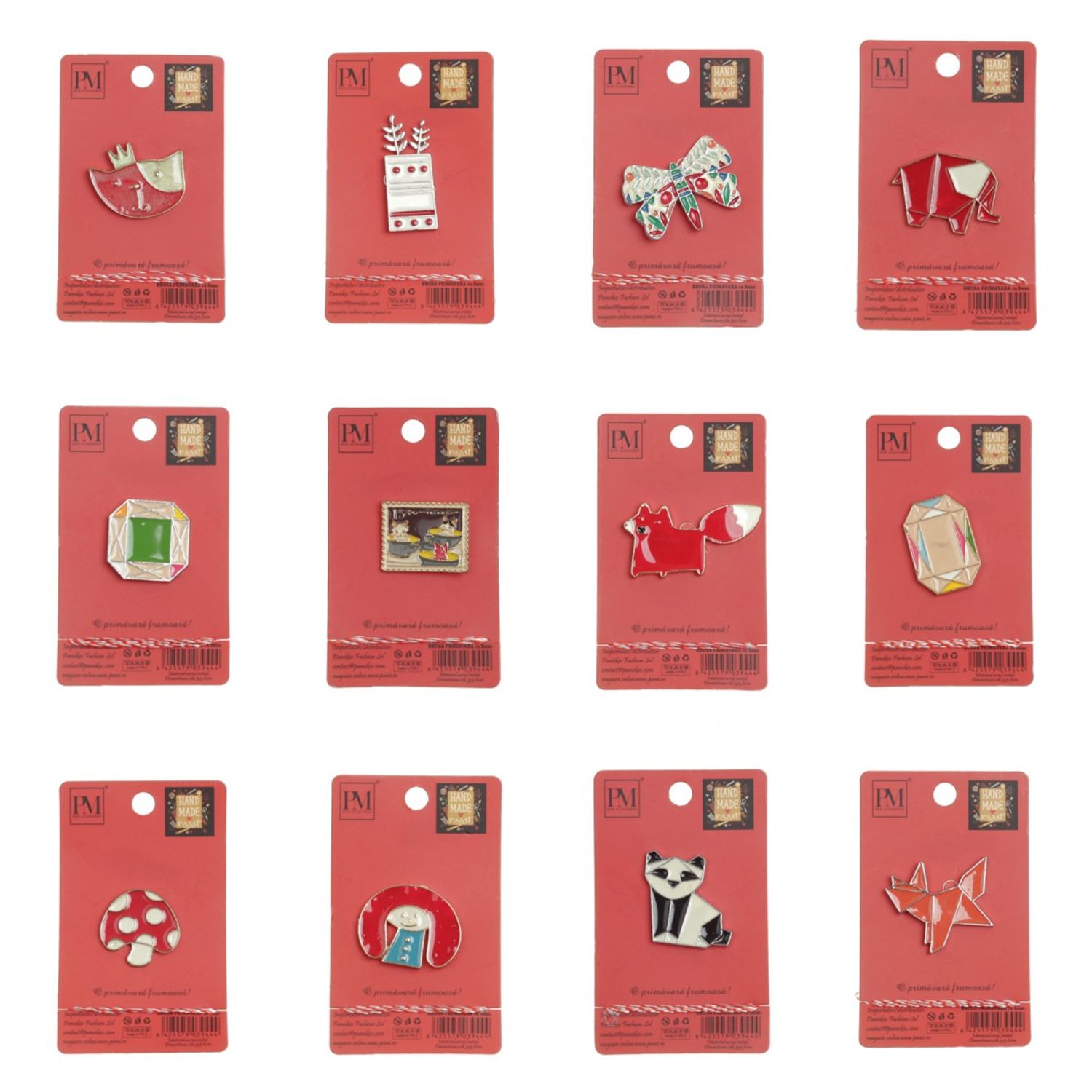 Set 12 brose martisor, PAMI,RV-2 fotografia produsului