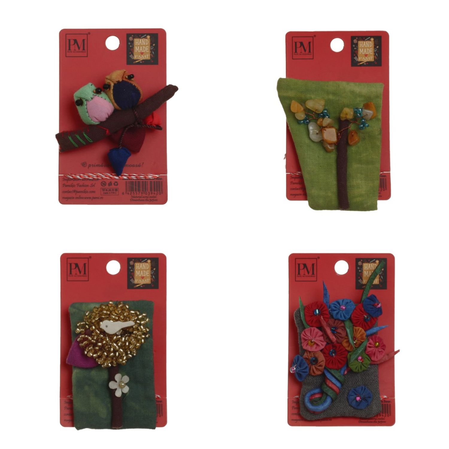 Set 4 martisoare brose handmade, PAMI,MVU-9 fotografia produsului