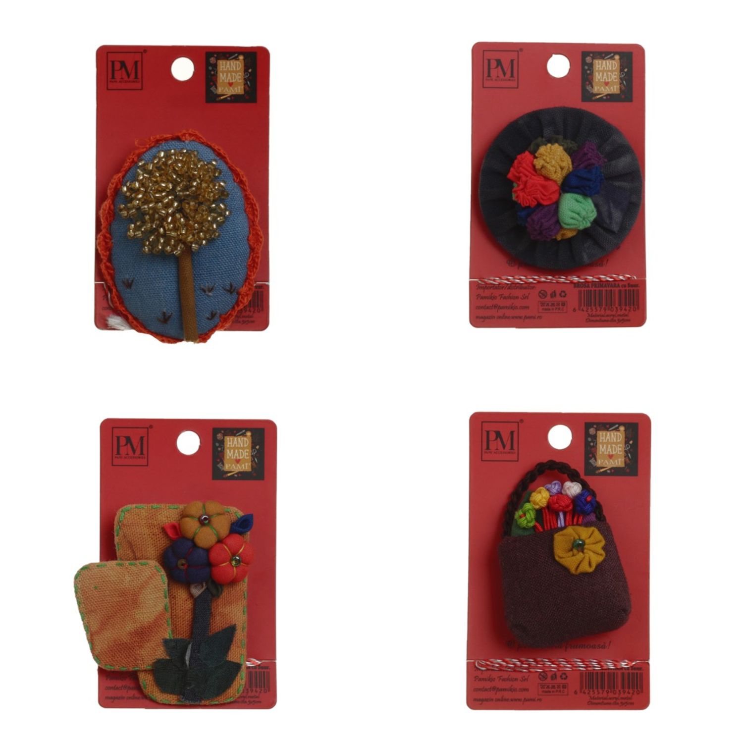Set 4 martisoare brose handmade, PAMI, MVU-11 fotografia produsului