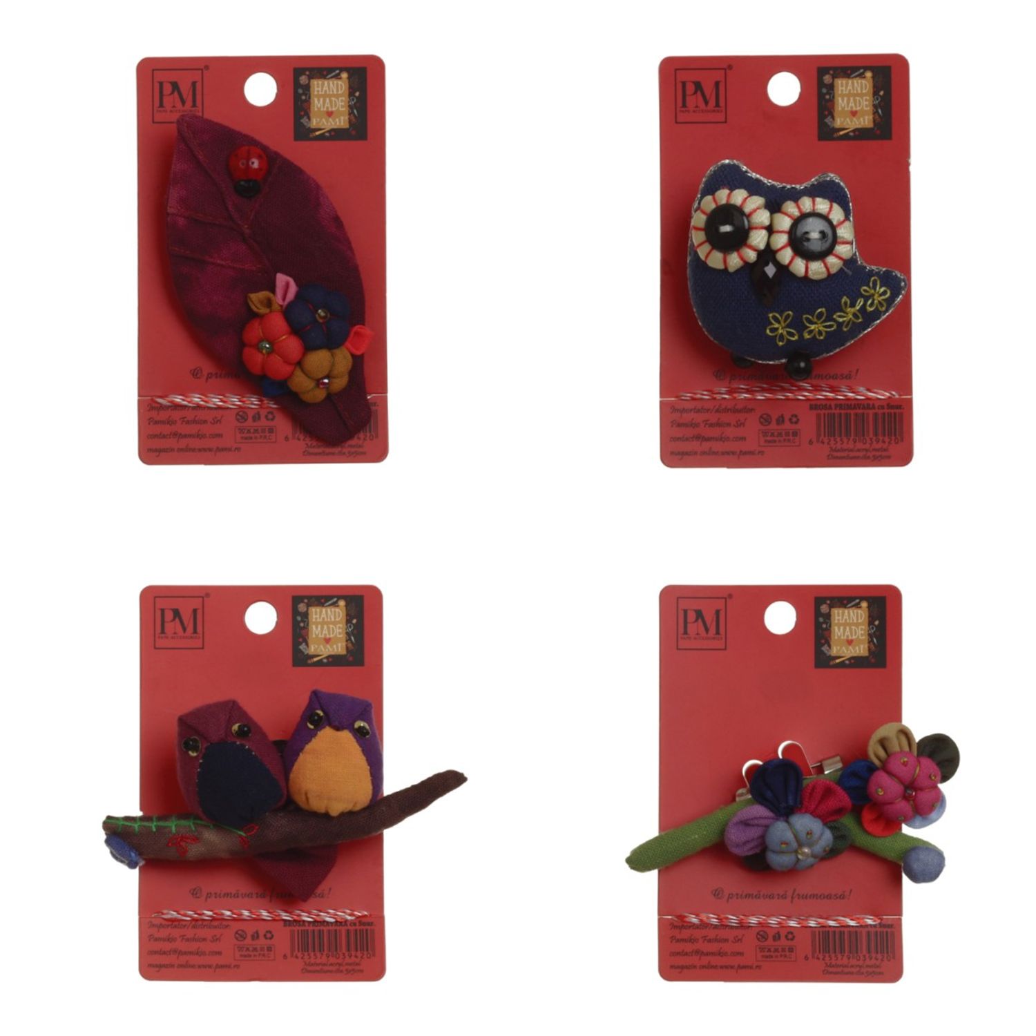 Set 4 martisoare brose handmade, PAMI, MVU-23 fotografia produsului