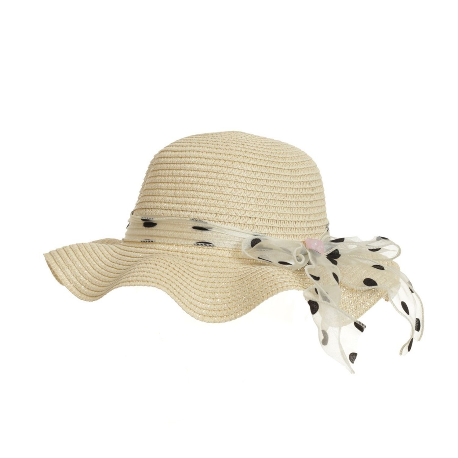Palarie din paie pentru copii, PAMI, PC-0223-231-crem, 52 cm fotografia produsului View 2 L