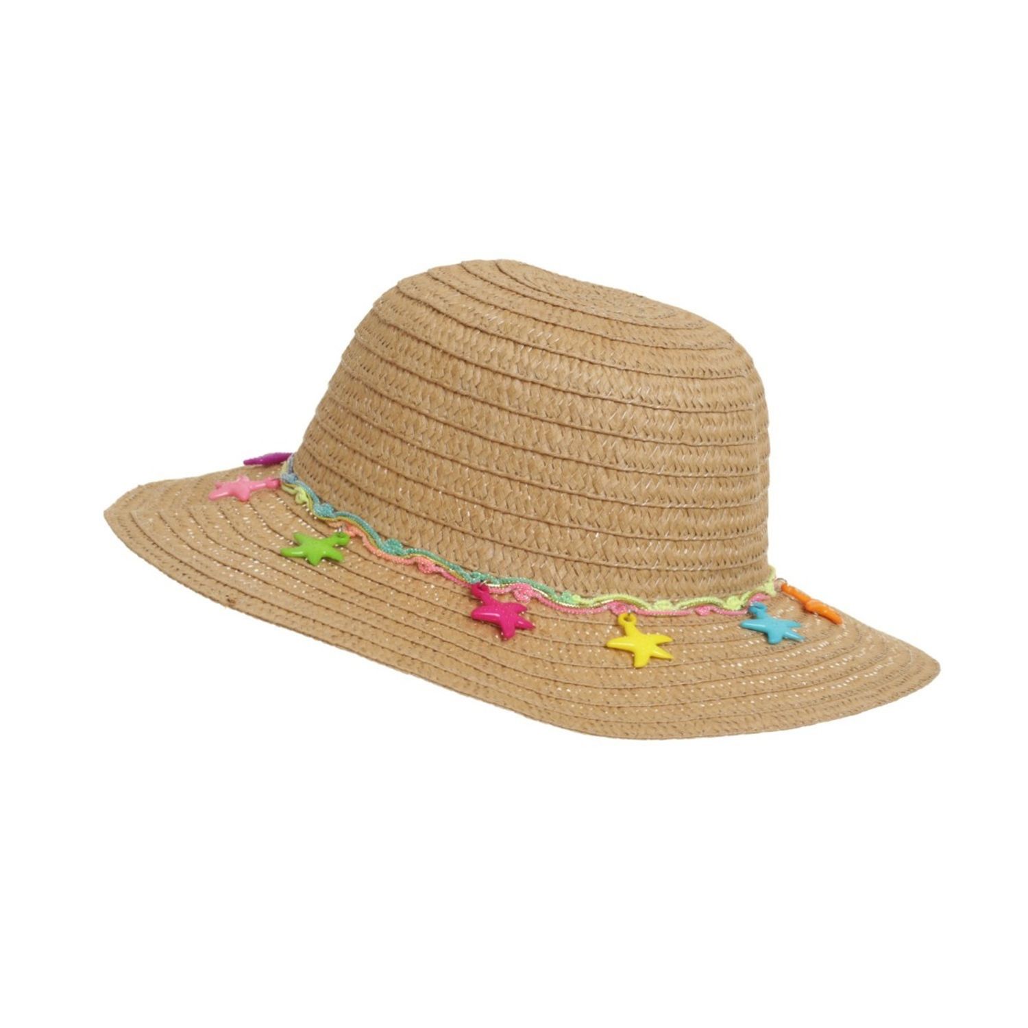 Palarie de paie pentru fata, PAMI, PC-0223-247-maro, 52 cm, Maro fotografia produsului