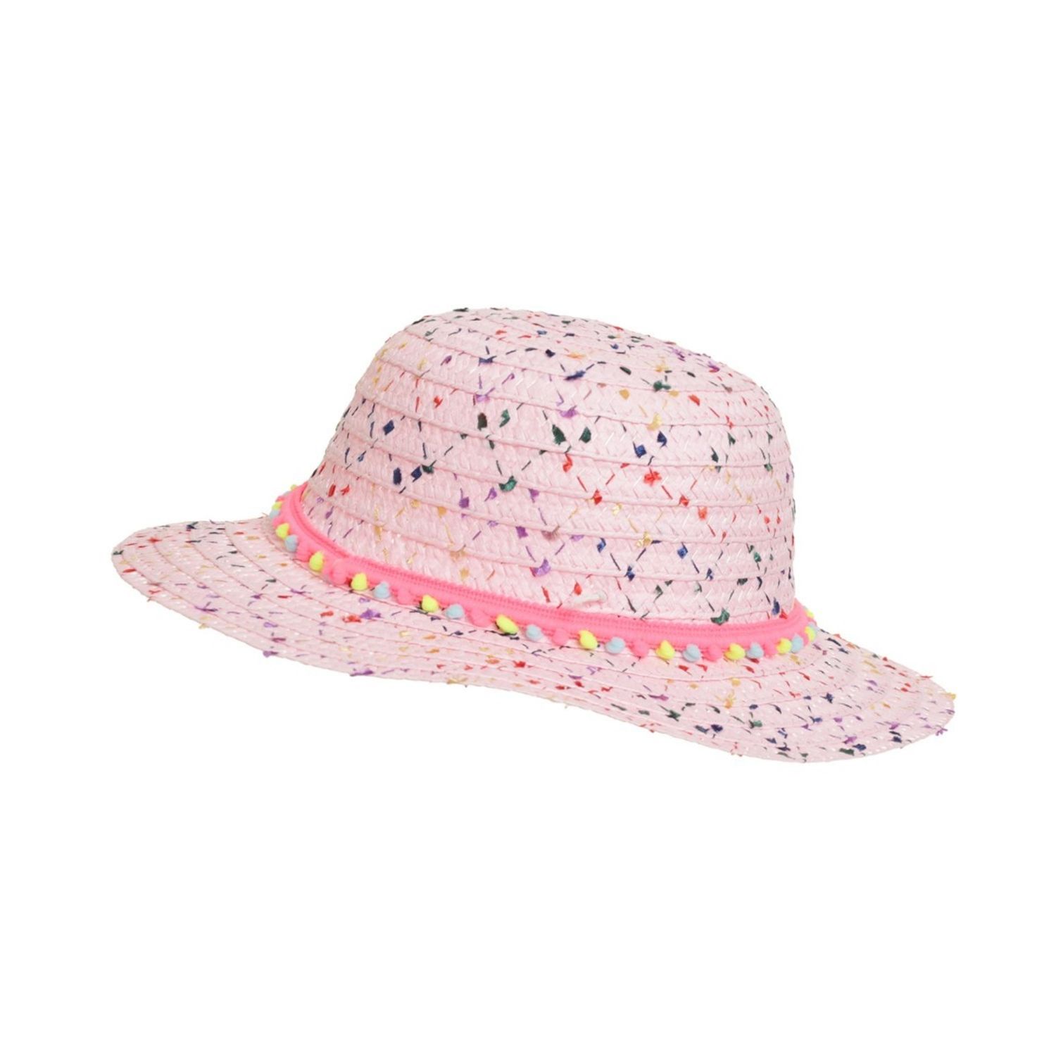 Palarie de paie pentru fata, PAMI, PC-0223-120-4, 52 cm, Roz fotografia produsului