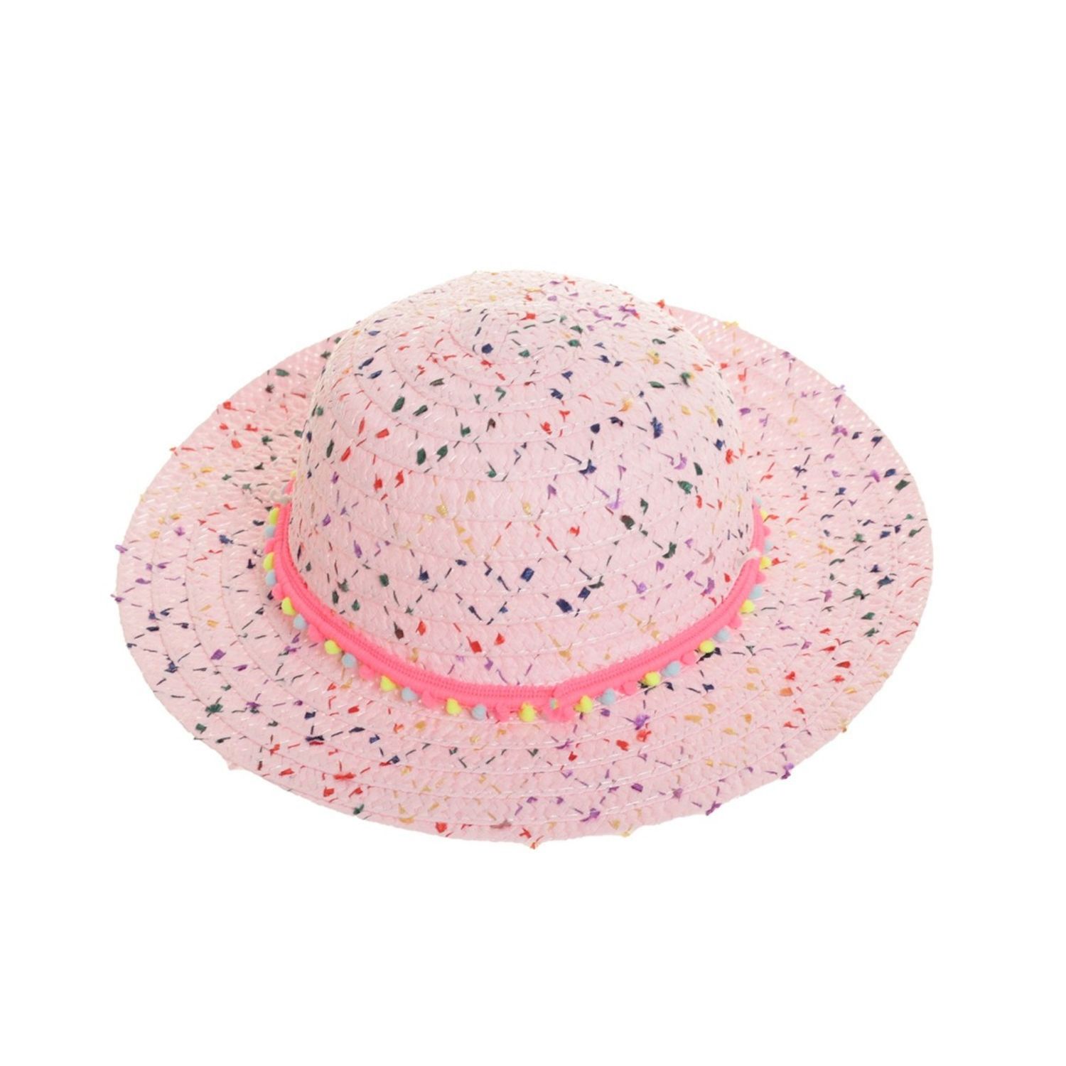 Palarie de paie pentru fata, PAMI, PC-0223-120-4, 52 cm, Roz fotografia produsului View 4 L