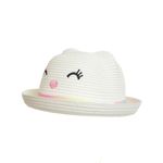 Palarie de paie pentru copii, PAMI, PC-0223-251-alb, 52 cm, Alb fotografia produsului View 2 S