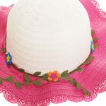 Palarie de paie pentru fete PAMI, PC-0223-119-1, 52 cm, Ciclam fotografia produsului View 3 S