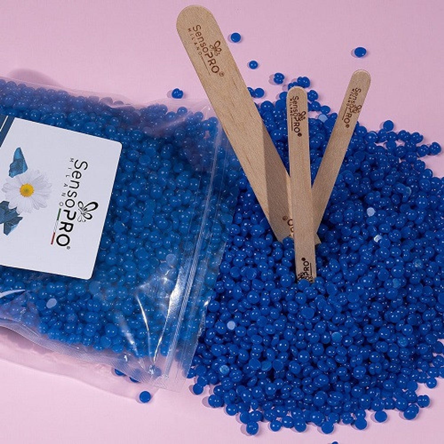 Ceara epilat elastica, granule, SensoPro, Azulene, 500 g fotografia produsului View 2 L