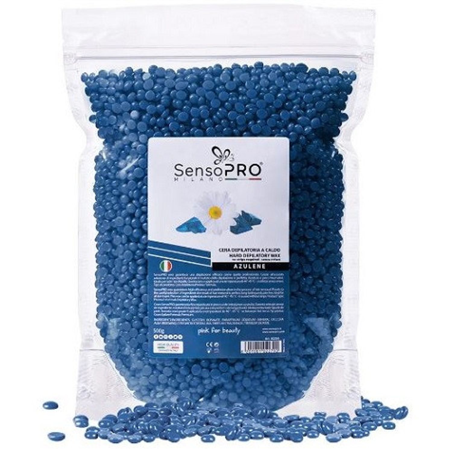 Ceara epilat elastica, granule, SensoPro, Azulene, 500 g fotografia produsului