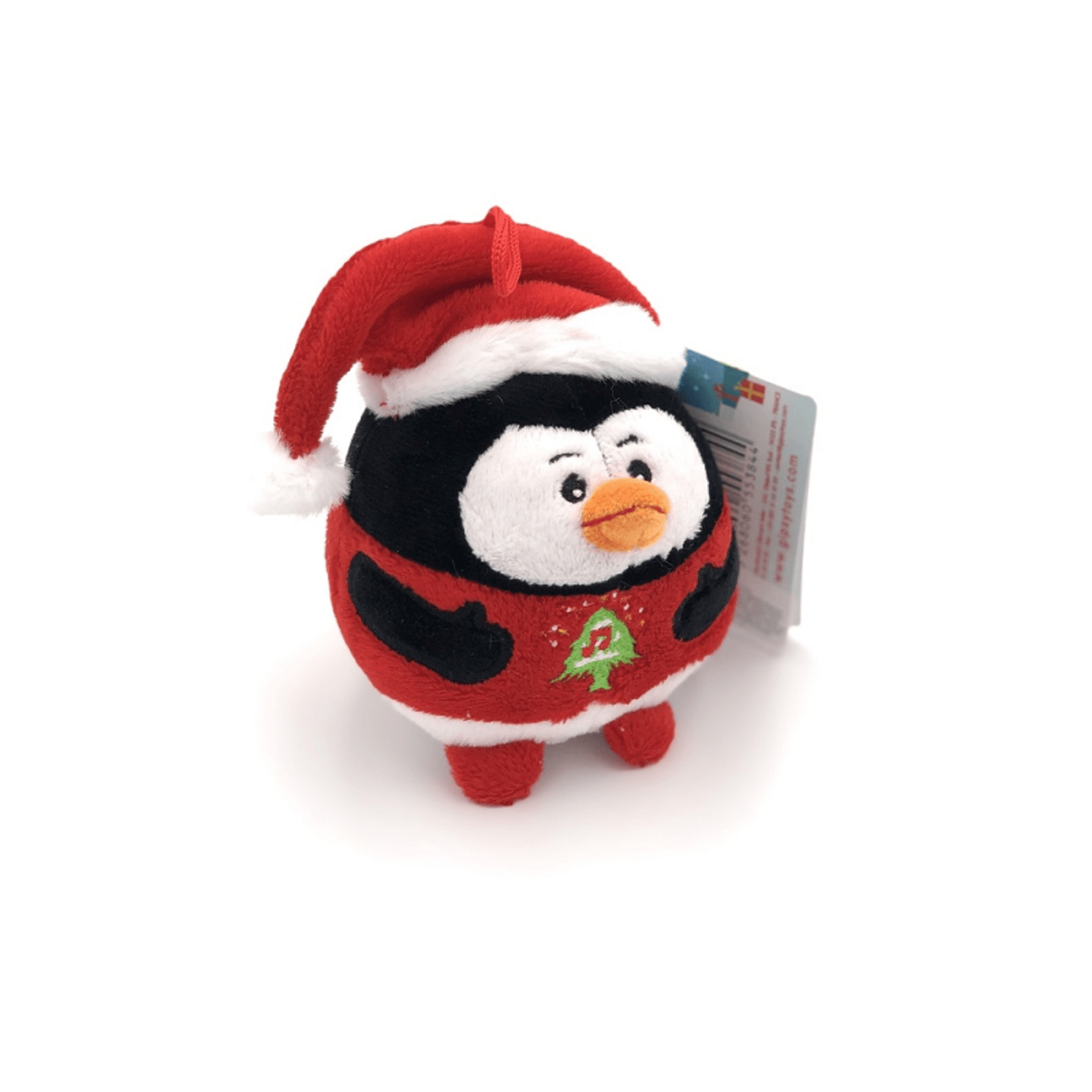 Jucarie de plus de Craciun pinguin cu sunet 13 cm fotografia produsului