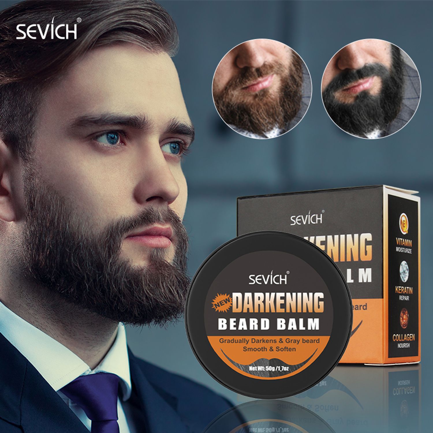 Balsam de vopsire a barbii, Sevich, 50g fotografia produsului View 8 L