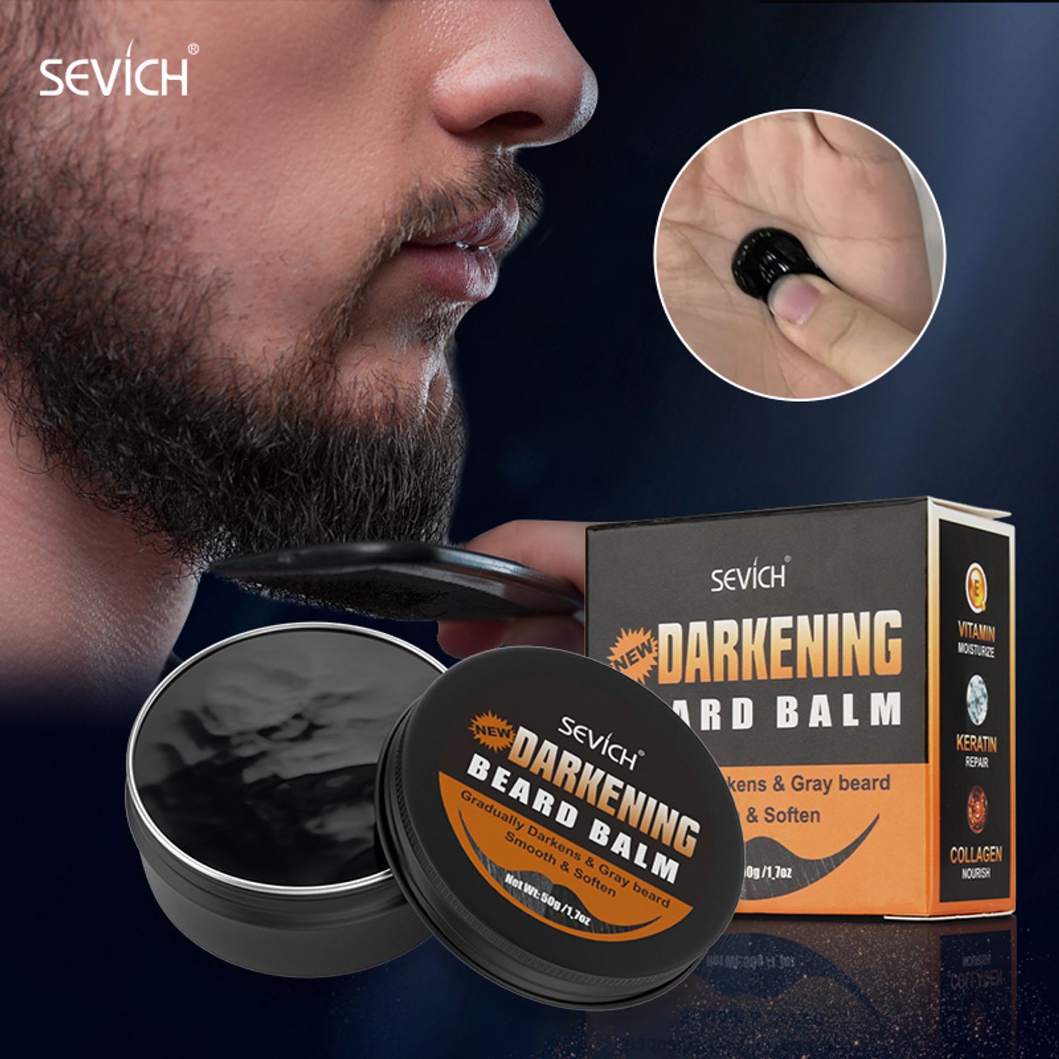 Balsam de vopsire a barbii, Sevich, 50g fotografia produsului View 14 L