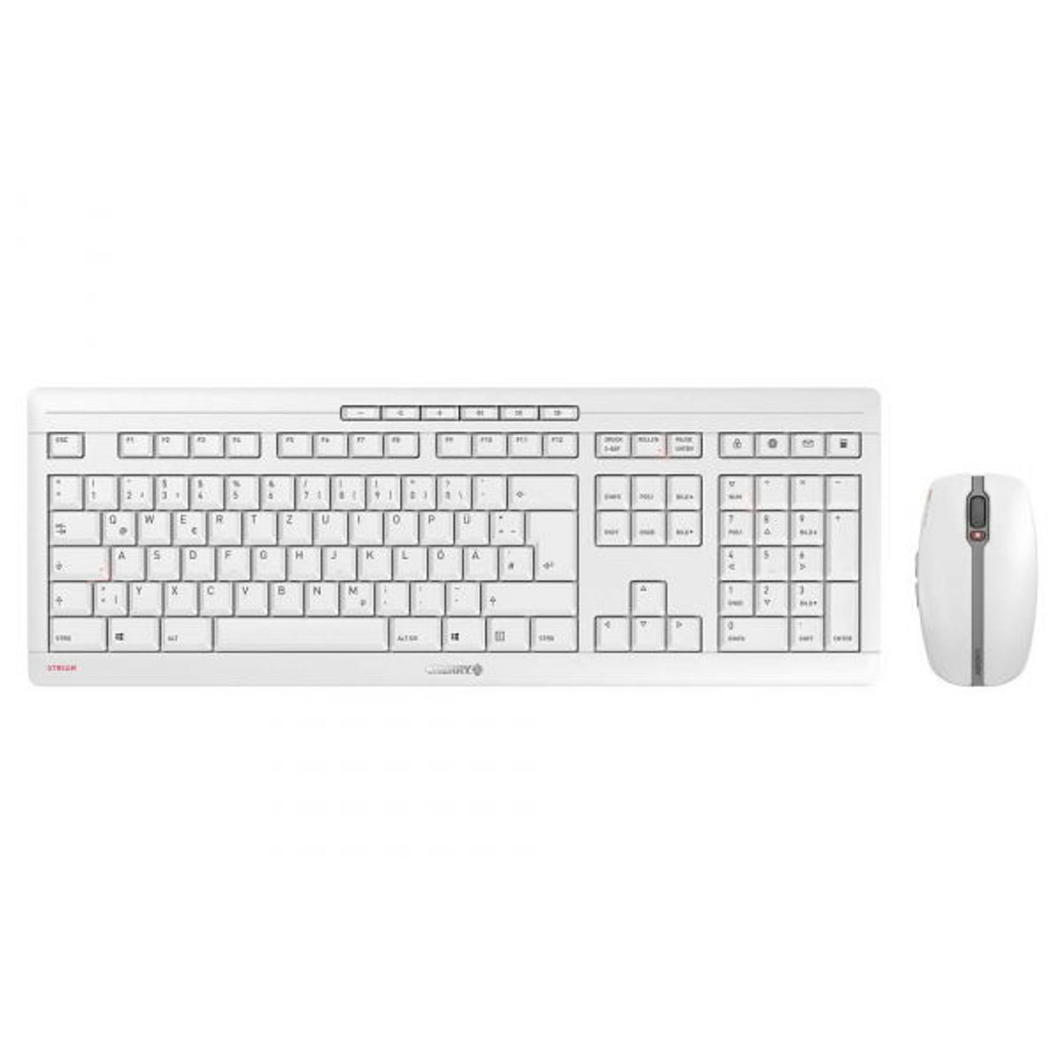 Kit Tastatura si mouse Wireless Cherry STREAM, USB, Layout DE (Alb) fotografia produsului