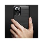 Protectie Spate Flexibila Antisoc Carbon pentru Xiaomi Redmi Note 10 Pro, Negru fotografia produsului View 2 S