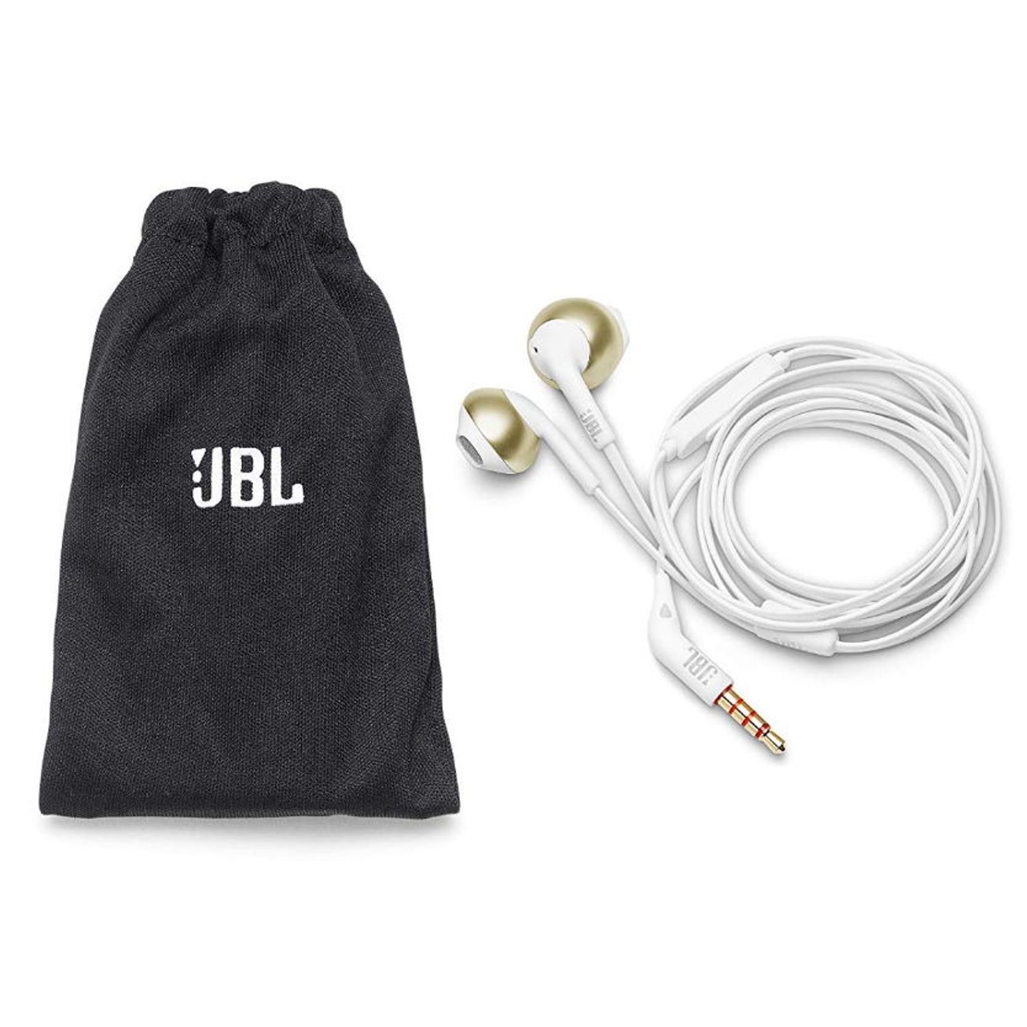 Casti Stereo JBL T205, Microfon (Alb/Auriu) fotografia produsului View 4 L