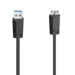 Cablu Hama MicroUSB-USB, USB 3.0, 5Gbit/s, 0.75m (Negru) fotografia produsului