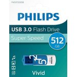 Stick USB Philips Vivid Edition, 512GB, USB 3.0 (Albastru/Alb) fotografia produsului