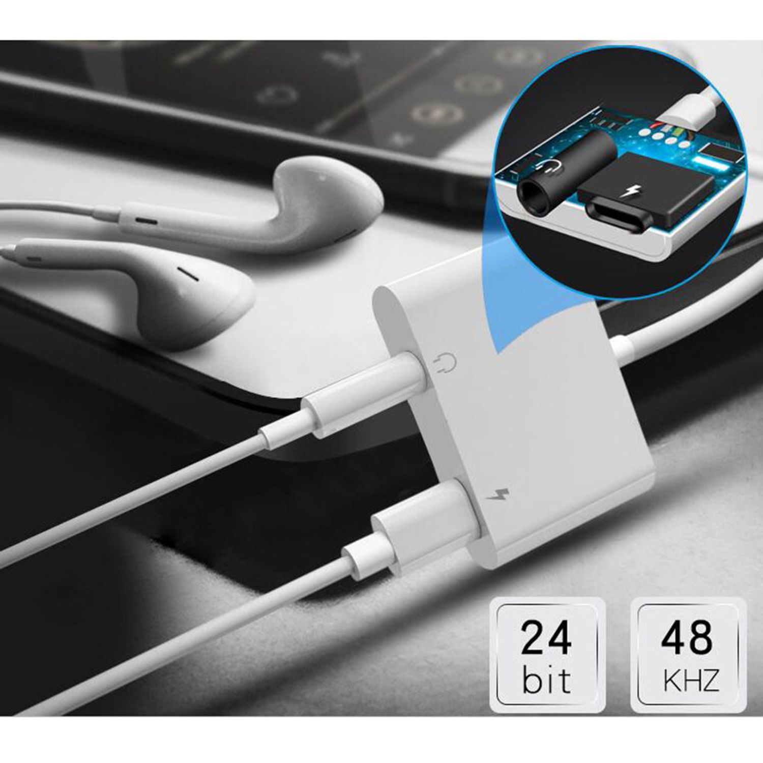 Adaptor STAR THT-006, Lightning - Jack 3.5mm / Lightning (Alb) fotografia produsului View 2 L