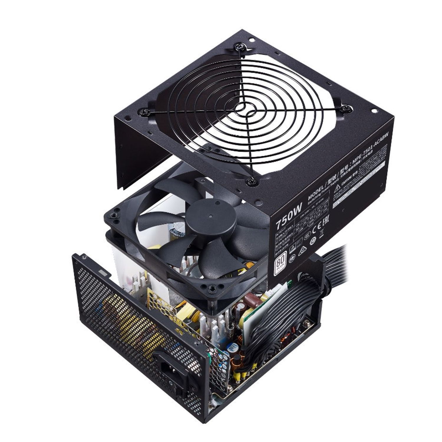 Sursa Cooler Master MWE 750 Bronze V2, 80 Plus Bronze, 750W (Negru) fotografia produsului View 9 L