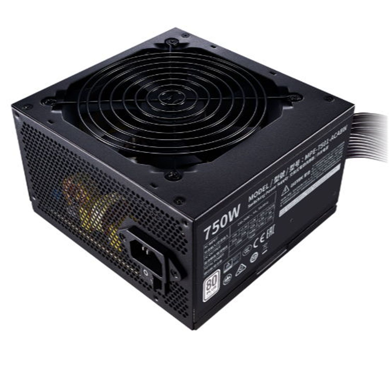 Sursa Cooler Master MWE 750 Bronze V2, 80 Plus Bronze, 750W (Negru) fotografia produsului View 2 L