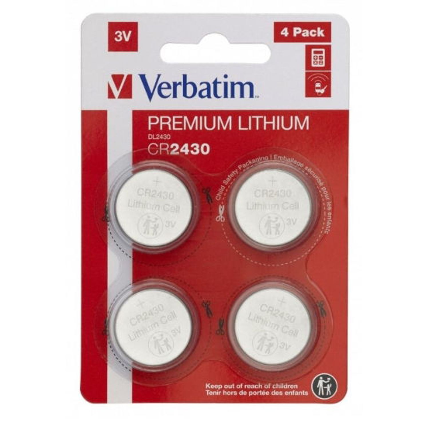 Baterii Verbatim 49534, Lithium, CR2430, 3V, 4 buc fotografia produsului