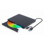 Scriitor/cititor DVD extern cu USB-C/USB-A, Gembird DVD-USB-03, Negru fotografia produsului